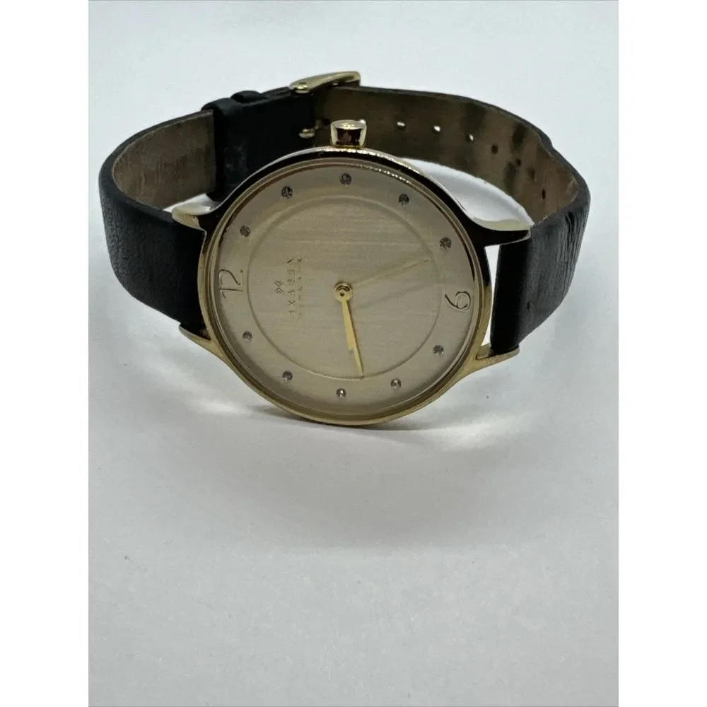 Skagen SKW2266 Women Black Leather Analog Dial Quartz Genuine Wrist Watch JNA961